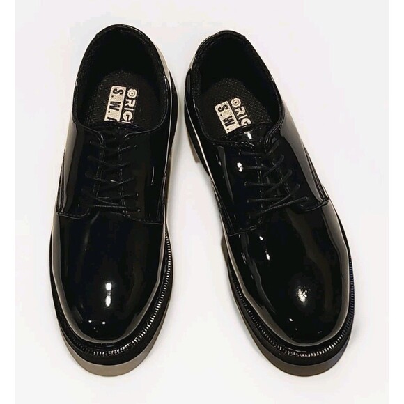 Original SWAT Men's Classic Hi-Gloss Synthetic Leather Oxford Work Shoe Men's 9W - Picture 8 of 10